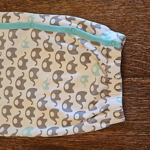 babysoy Elephant Pattern Kimono Gown Sleeper Sack, Size 0-3 Months - Picture 5 of 7